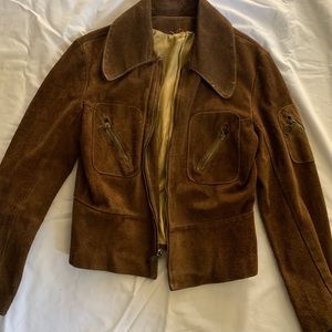 True 70’s Vintage Brown Suede cropped jacket